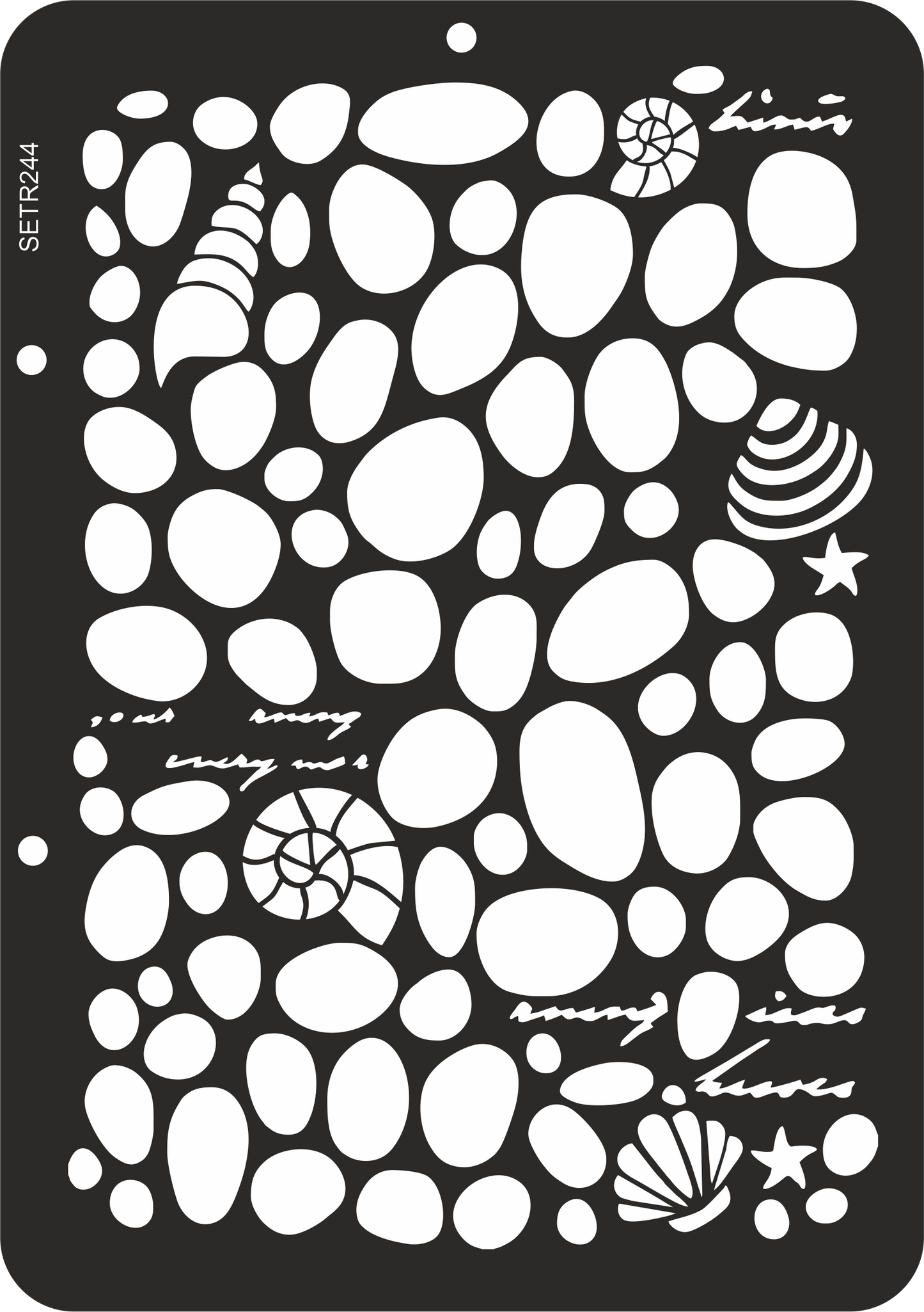 Reusable plastic stencil for decoration, scrapbooking, decoupage 'ScrapEgo' / seashells sea / SETR244