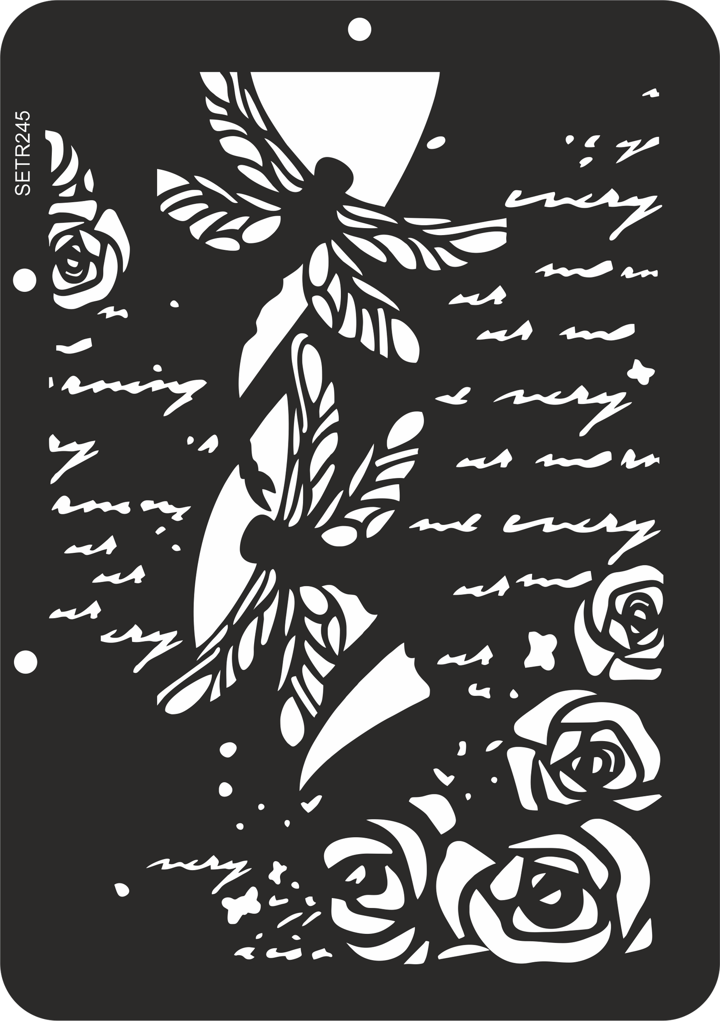 Reusable plastic stencil for decoration, scrapbooking, decoupage 'ScrapEgo' / butterfly / SETR245