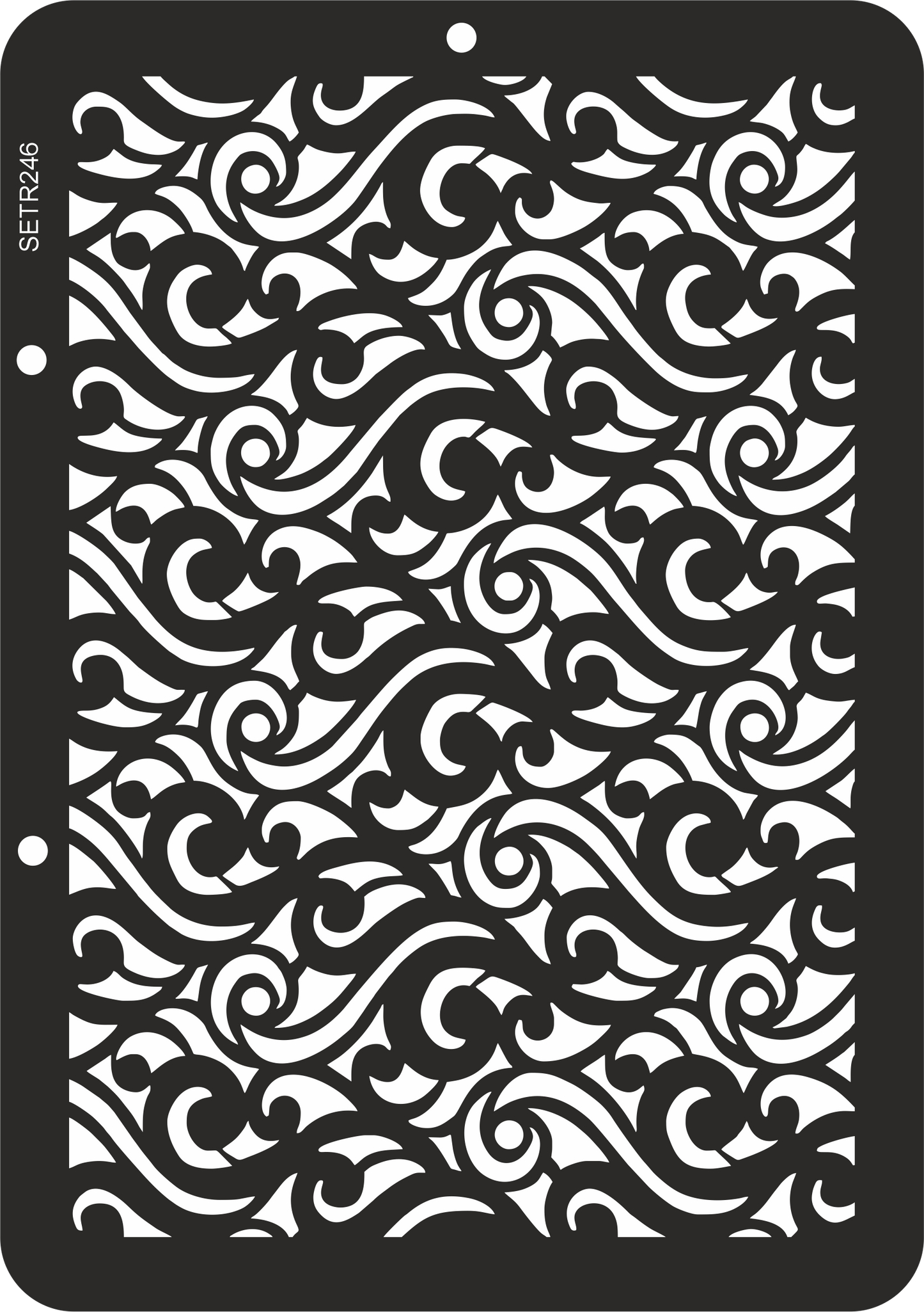 Reusable plastic stencil for decoration, scrapbooking, decoupage 'ScrapEgo' / waves / SETR246