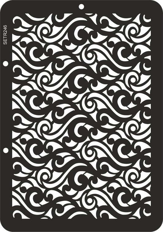 Reusable plastic stencil for decoration, scrapbooking, decoupage 'ScrapEgo' / waves / SETR246