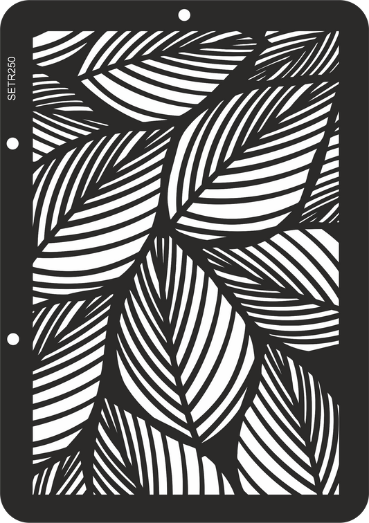 Reusable plastic stencil for decoration, scrapbooking, decoupage 'ScrapEgo' / leaves / SETR250