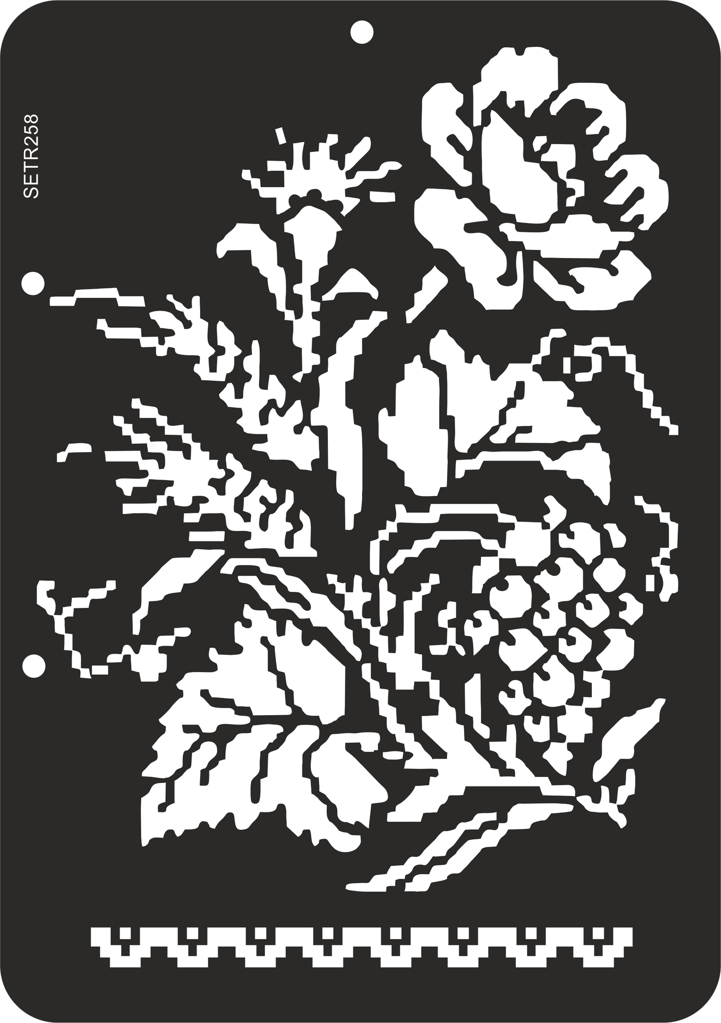 Reusable plastic stencil for decoration, scrapbooking, decoupage 'ScrapEgo' / bouquet / SETR258