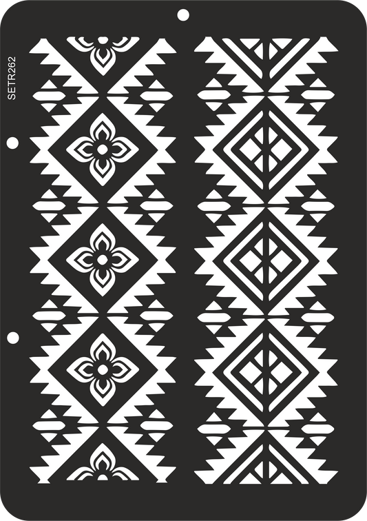 Reusable plastic stencil for decoration, scrapbooking, decoupage 'ScrapEgo' / ornament / SETR262