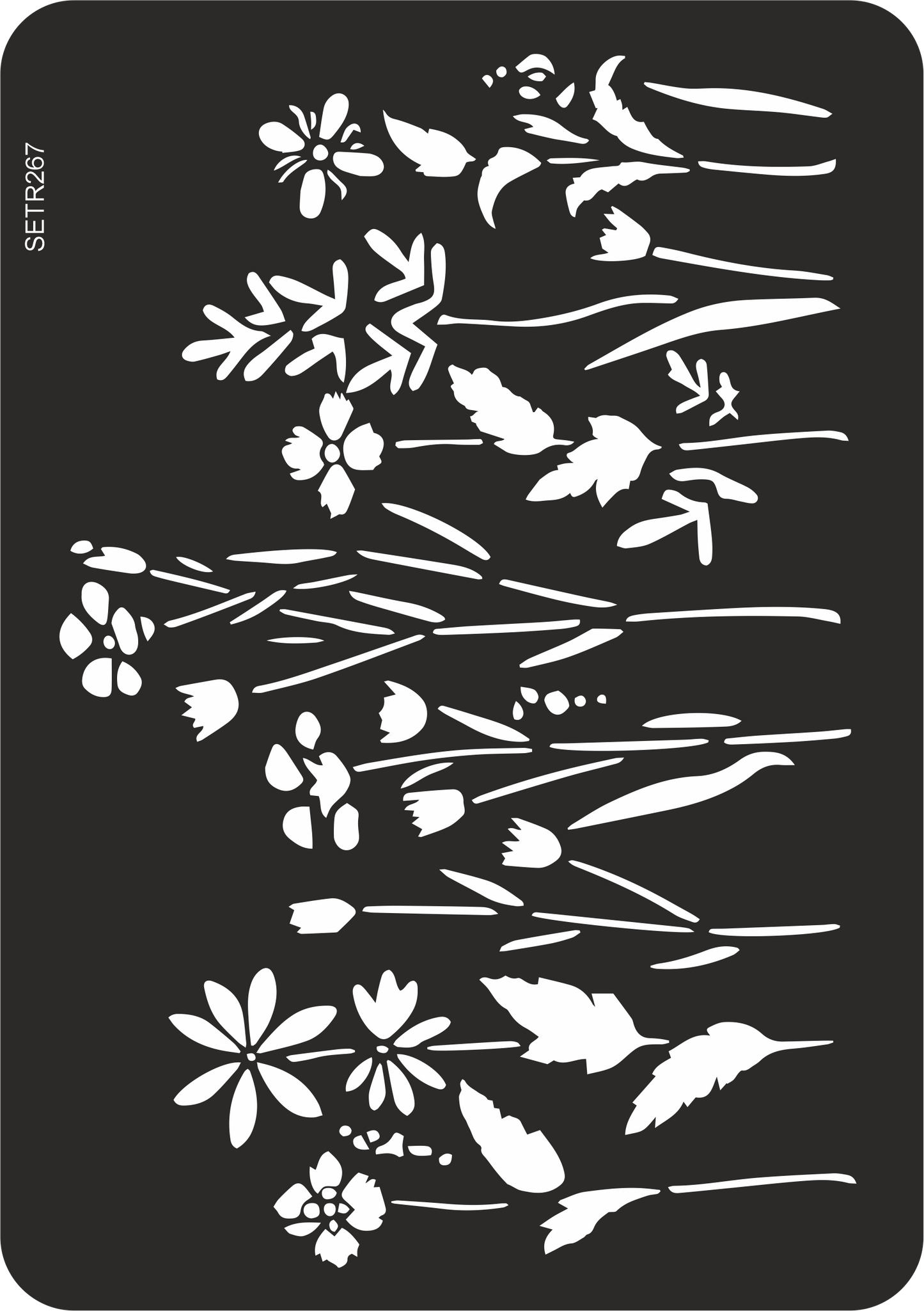 Reusable plastic stencil for decoration, scrapbooking, decoupage 'ScrapEgo' / flowers / SETR267