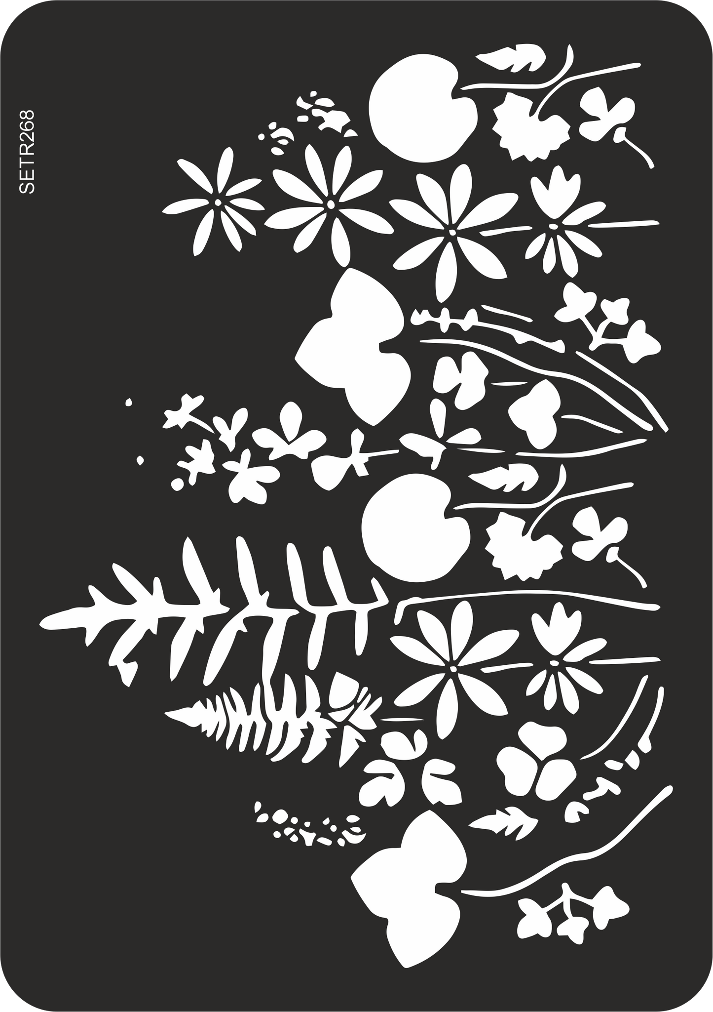 Reusable plastic stencil for decoration, scrapbooking, decoupage 'ScrapEgo' / flowers / SETR268