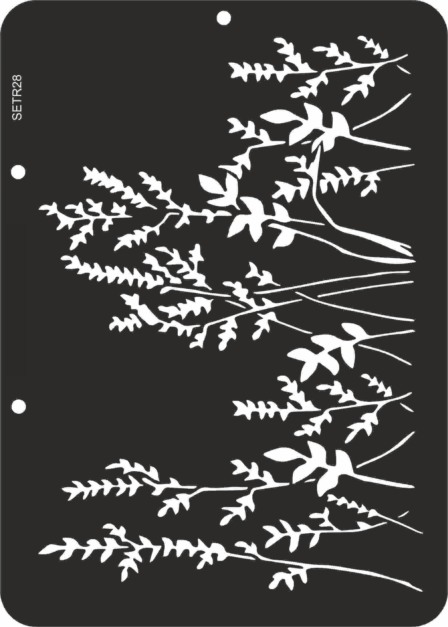 Reusable stencil for decoupage, scrapbooking, mixedmedia techniques, decoration. branches and blades of grass