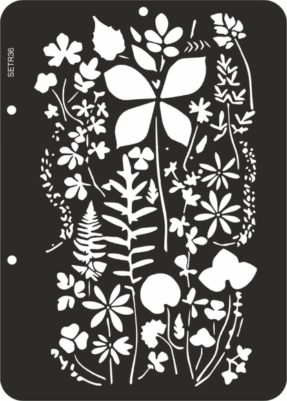 Reusable stencil for decoupage, scrapbooking, mixedmedia techniques, decoration. FLOWERS