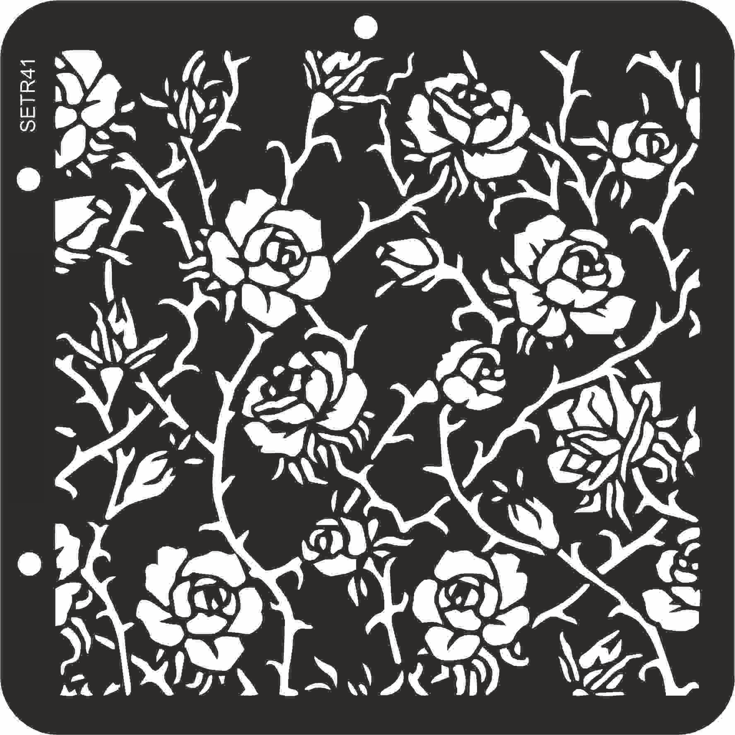 Reusable plastic stencil for decoration, scrapbooking, decoupage 'ScrapEgo' / roses / SETR41