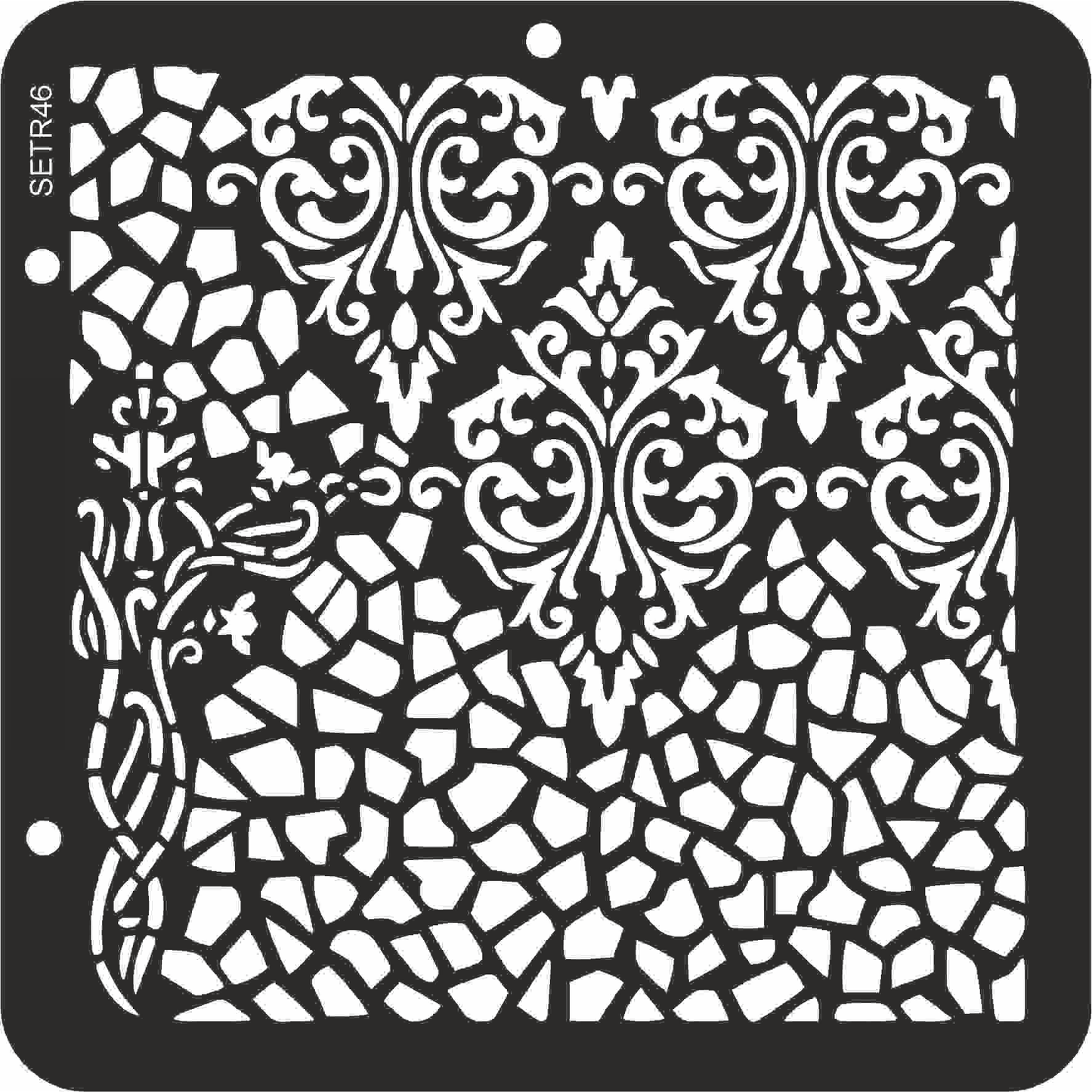 Reusable plastic stencil for decoration, scrapbooking, decoupage 'ScrapEgo' / damask background / SETR46