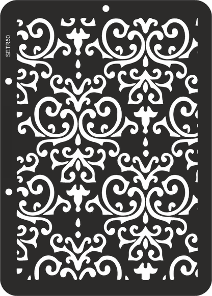 Reusable stencil for decoupage, scrapbooking, mixedmedia techniques, decoration.