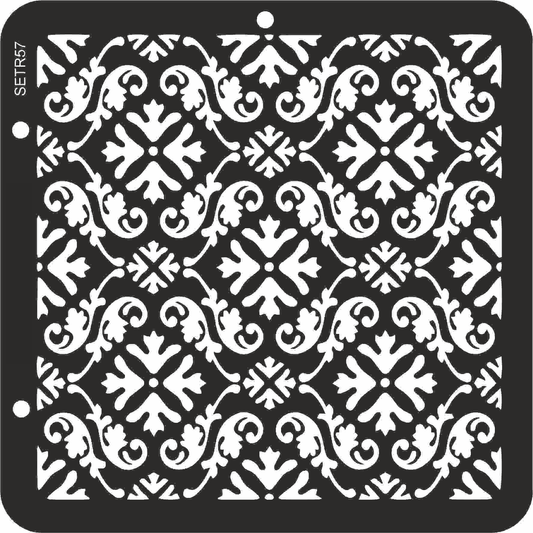 Wielokrotnego użytku plastikowy szablon do dekoracji, scrapbookingu, decoupage'u / BORDER KWIATOWY / SETR2