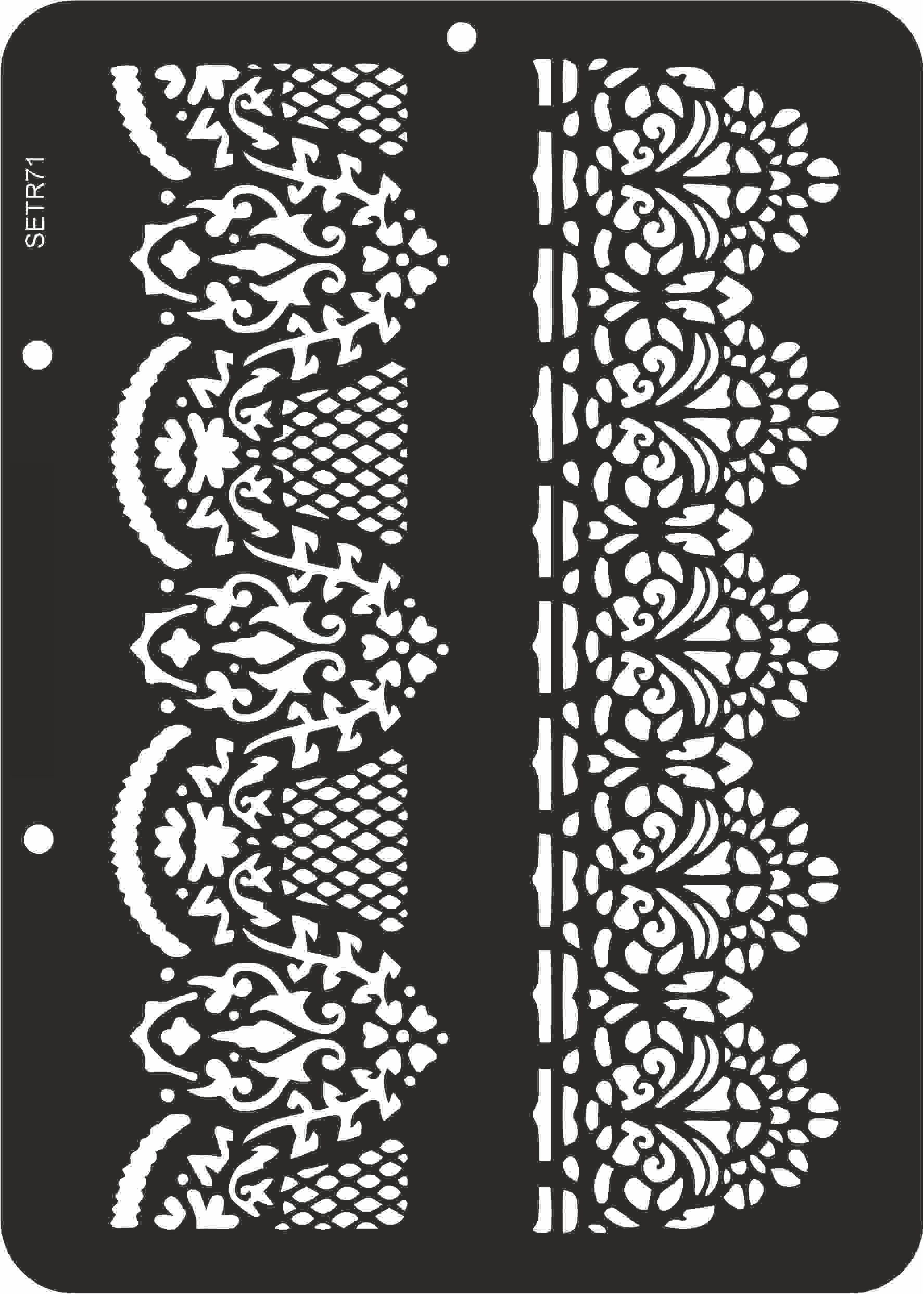 Reusable plastic stencil for decoration, scrapbooking, decoupage 'ScrapEgo' / Lace / SETR71