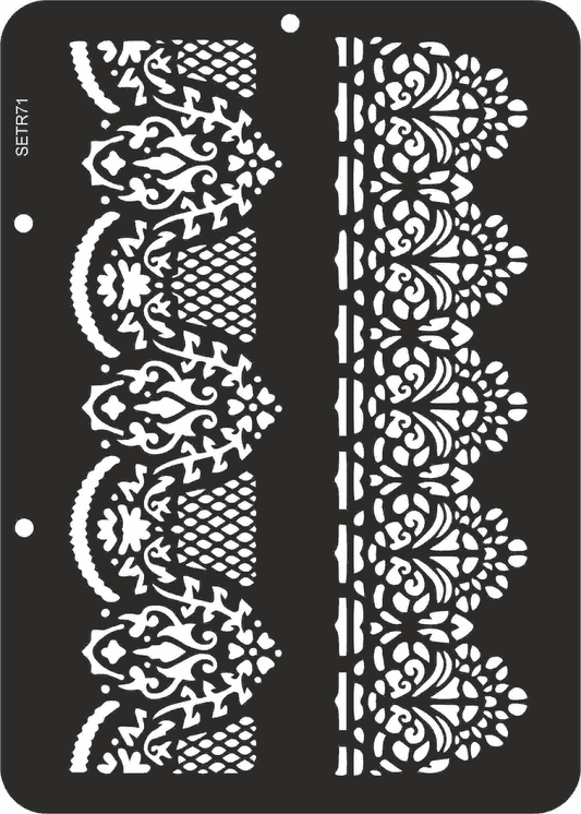 Reusable plastic stencil for decoration, scrapbooking, decoupage 'ScrapEgo' / Lace / SETR71