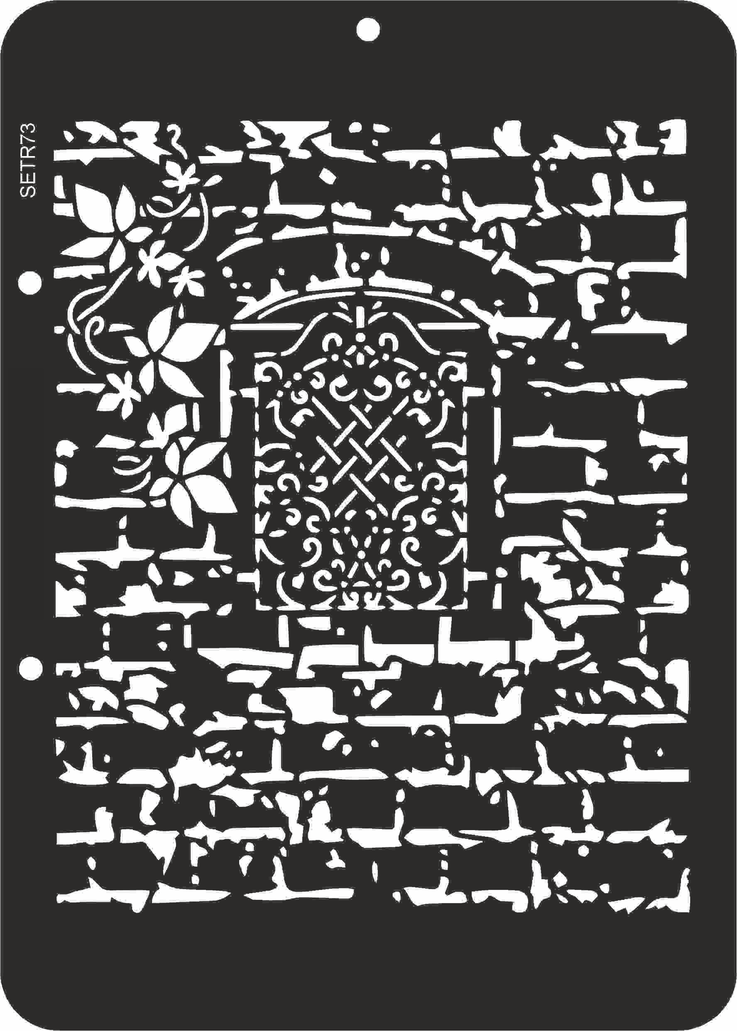Decorative stenciling sheet with architectural design 