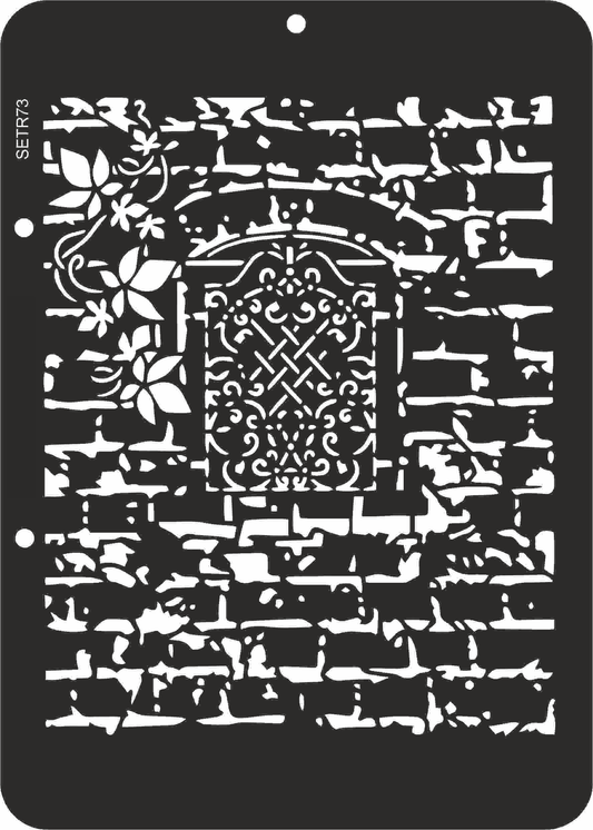 Decorative stenciling sheet with architectural design 