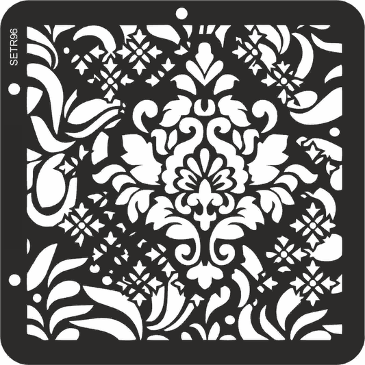 Reusable plastic stencil for decoration, scrapbooking, decoupage 'ScrapEgo' / background damask / SETR96