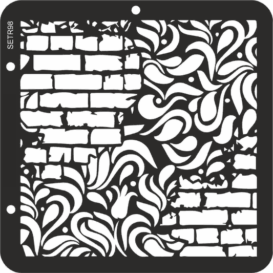 Reusable plastic stencil for decoration, scrapbooking, decoupage 'ScrapEgo' / background bricks / SETR98