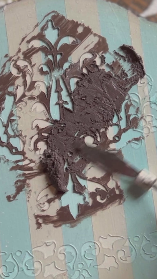 Reusable plastic stencil for decoration, scrapbooking, decoupage / DAMASK ORNAMENT / SETR1